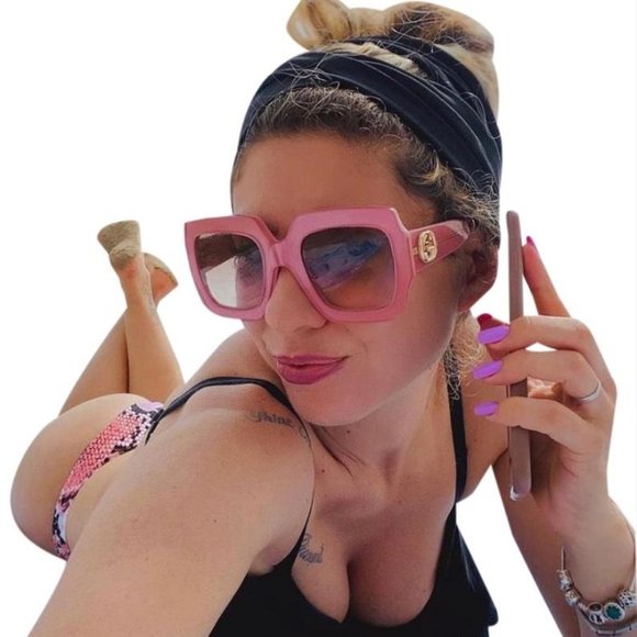 gucci green square frame gg0178s00554 sunglasses